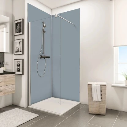 Schulte ExpressPlus DecoDesign Duschrückwand Set Ecke Dekor Hellgrau – Bild 2