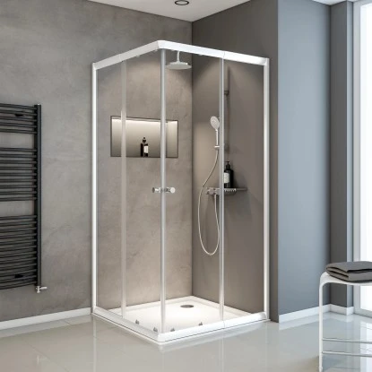 Schulte ExpressPlus Eckeinstieg Variabel Sunny 80-90 X 80-90 X 180 Cm 4-teilig