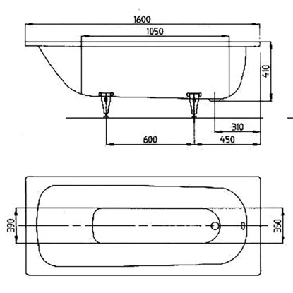 Kaldewei Rechteck-Badewanne Saniform Plus 160 Cm X 70 Cm Weiß – Bild 2