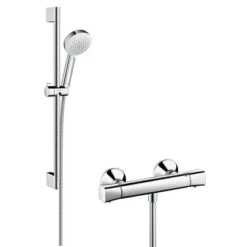 Hansgrohe Thermostat-Set Crometta 100 Vario Mit 4 Strahlarten Weiß-Chrom