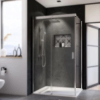 Breuer Seitenwand Für Schiebetür Panorama Chrom Klarglas 90 Cm – Bild 2