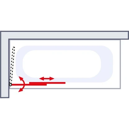 Schulte Wannenaufsatz Ausziehbar M. Handtuchhalter Echtglas 140 Cm X 70 - 118 Cm â Bild 3