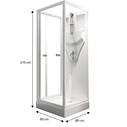 Schulte Komplettduschkabine Juist Mit Schiebetür Weiß 210x80x80 Cm – Bild 3