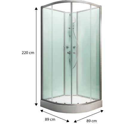 Schulte Komplettduschkabine Kreta II Alu-Natur Hellgrün 89x89x202 Cm – Bild 3