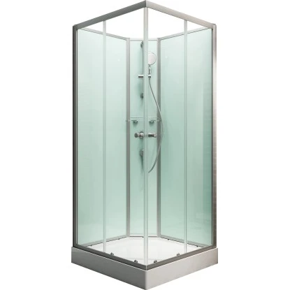 Schulte Komplettduschkabine Korfu II Alu-Natur Hellgrün 89x89x202 Cm – Bild 2