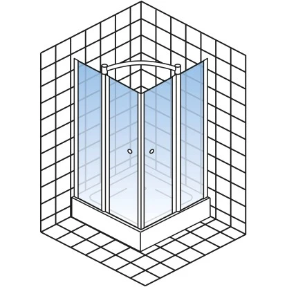 Schulte Eckeinstieg Mit DrehfalttĂŒr Garant Echtglas Chrom-Optik 90 Cm X 90 Cm â Bild 5