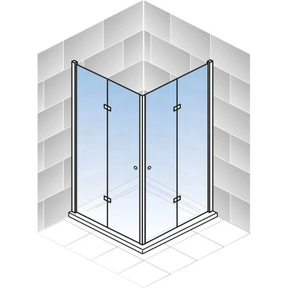 Schulte ExpressPlus Drehfalttür AlexaStyle2.0 Alunatur 90x90x192cm – Bild 5