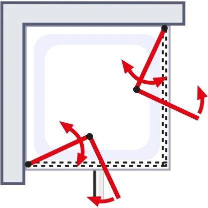 Schulte ExpressPlus Drehfalttür AlexaStyle2.0 Alunatur 90x90x192cm – Bild 6