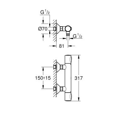 Grohe QuickFix Precision Flow Thermostat-Brausebatterie 1/2" â Bild 8
