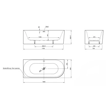 Ottofond Badewanne Mince Corner Rechts 180 Cm X 80 Cm Weiß – Bild 5