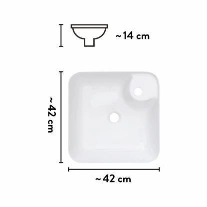 Baliv Aufsatzwaschbecken WBA-7010 43 Cm X 43 Cm – Bild 5