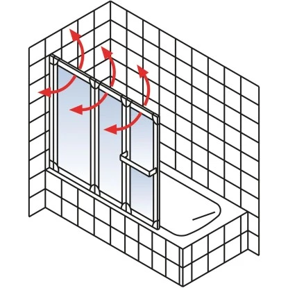 Schulte Komfort Badewannenfaltwand 3-tlg. 151,8 X 140 Cm Alu Natur â Bild 4