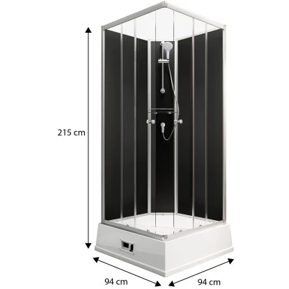 Schulte Komplettduschkabine Korfu II Mit Boiler Pumpe Alu-Natur Schwarz â Bild 3