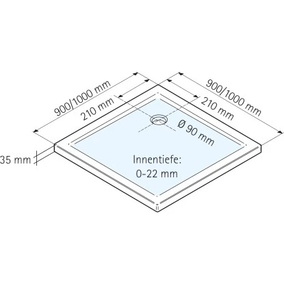 Schulte Duschwanne Eckig Extra-flach Mineralguss 100 X 100 Cm – Bild 3