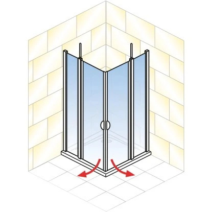 Schulte Eckeinstieg 4-teilig Sunny Alu-Natur Echtglas Klar Hell 180 Cm X 90 Cm – Bild 3