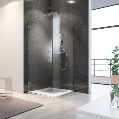 Schulte DrehtĂŒr Davita Inkl. Seitenwand Mit Stabgriff Echtglas Chrom