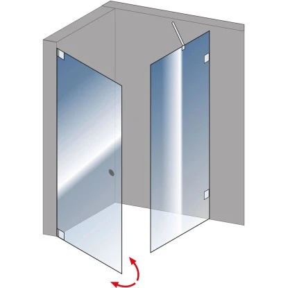 Schulte DrehtĂŒr Davita Inkl. Seitenwand Mit Stabgriff Echtglas Chrom â Bild 6