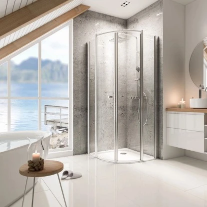 Schulte ExpressPlus Runddusche Garant Mit Duschwanne Chromoptik 200x90x90