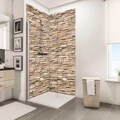 Schulte ExpressPlus DecoDesign Duschrückwand Dekor Stein Verbl. Hell 255x100 Cm – Bild 3