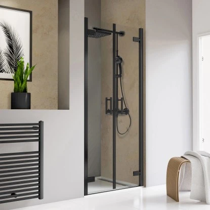 Schulte PendeltĂŒr Toura Nische Schwarz 200 Cm X 100 Cm Klar Hell