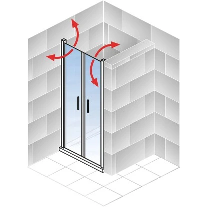 Schulte PendeltĂŒr Toura Nische Schwarz 200 Cm X 100 Cm Klar Hell â Bild 5