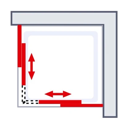 Schulte Eckeinstieg Mit Schiebetüren Sunny 180 Cm X 75-90 Cm Silber Glasdekor – Bild 7