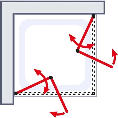 Schulte ExpressPlus Drehfalttür Eckeinstieg Garant 2.0 Mattschwarz 200 X 90 Cm – Bild 3