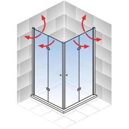 Schulte ExpressPlus Drehfalttür Eckeinstieg Garant 2.0 Mattschwarz 200 X 90 Cm – Bild 4