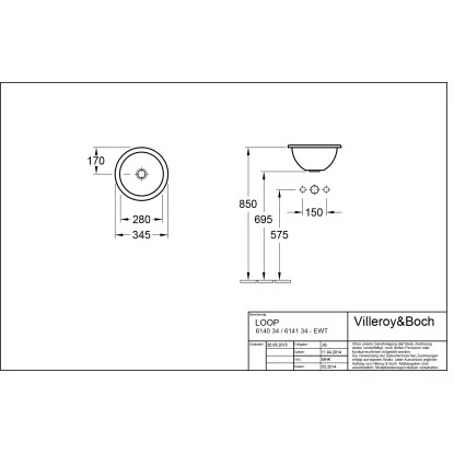 Villeroy & Boch Loop & Friends Einbauwaschbecken 34 Cm Star White Mit ÜL CPlus – Bild 2