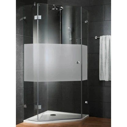 Schulte Fünfeckdusche Davita 3-teilig Dekor Dezent