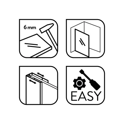 Baliv Duschabtrennung Walk-In DUK-120.131 120 Cm X 195 Cm Schwarz â Bild 7