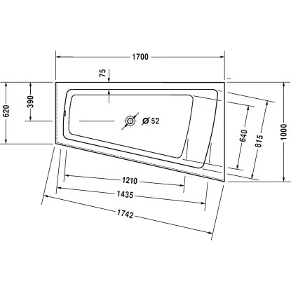 Duravit Eckwanne Paiova 170 Cm X 100 Cm Rechts Mit Acrylverkleidung â Bild 2