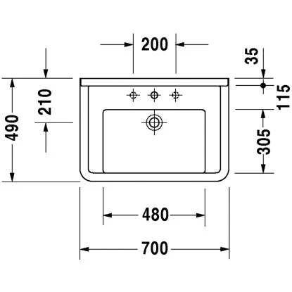 Duravit Möbelwaschbecken Starck 3 70 Cm Weiß Mit 1 Hahnloch – Bild 2