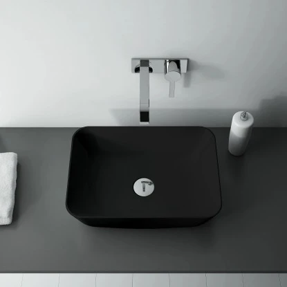 Maximus Aufsatzwaschbecken 45,5 Cm Reni Keramik Schwarz – Bild 3