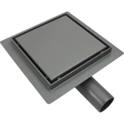 VerosanPro Duschrinne-Bodenablauf Nakia Quadratisch Matt Hellgrau 25 Cm X 25 Cm