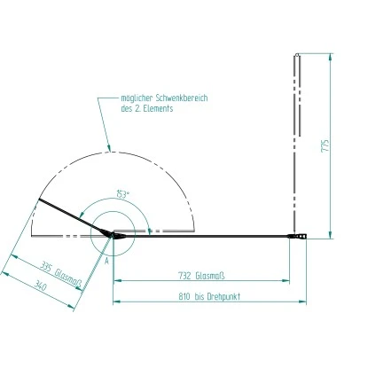 Echtglas Wannenaufsatz 2-teilig Mod. A 1.400 Mm X 800/340 Mm Glas 5 Mm – Bild 2