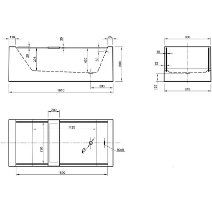 Ottofond Freistehende Badewanne Pure 181 Cm Weiß – Bild 2