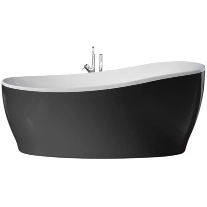 Freistehende Badewanne Aviva 180 Cm X 85 Cm Schwarz-Weiß – Bild 3