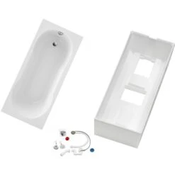 Ottofond Badewanne Nixe 170 Cm Inkl. Wannenträger Und Ablaufgarnitur Chrom Weiß