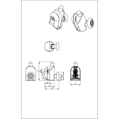 Einzelrolle Für Duschkabinen 4er-Set 6 Mm Glasstärke – Bild 4