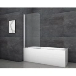 Aurlane Badewannenfaltwand Silver Classic 80 Cm X 140 Cm Chrom 1-flügelig