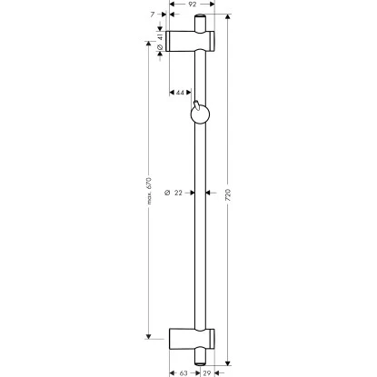 Hansgrohe Brausestange Unica Reno 72 Cm Chrom â Bild 2
