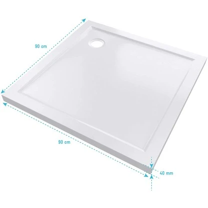 Aurlane Duschtasse "Pure" 90 X 90 Eckig Weiß – Bild 2