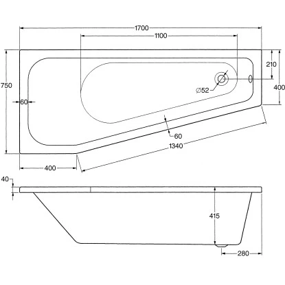 Badewanne Koala Vario Weiß Typ B – Bild 3