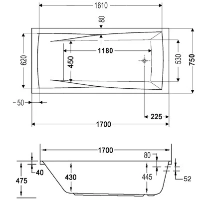 Badewanne Atlanta 170 Cm X 75 Cm – Bild 2