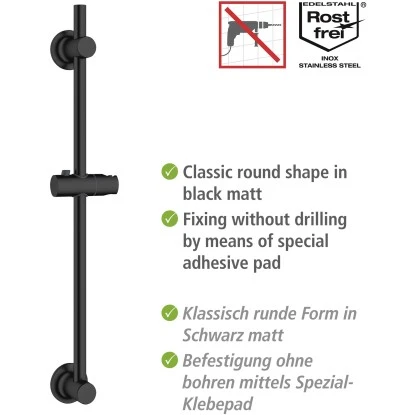 Wenko Duschstange Schwarz Befestigen Ohne Bohren â Bild 4