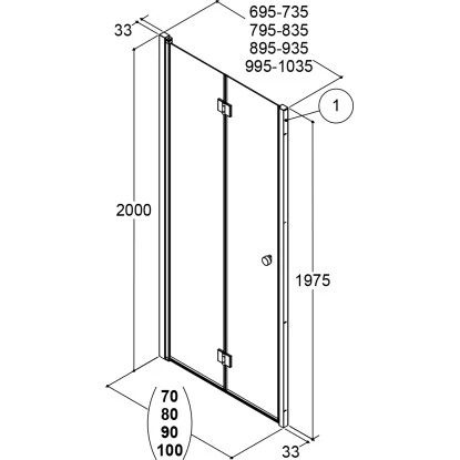 Dansani Falttür Match Sicherheitsglas Klar Easy Care 90 Cm X 200 Cm – Bild 4