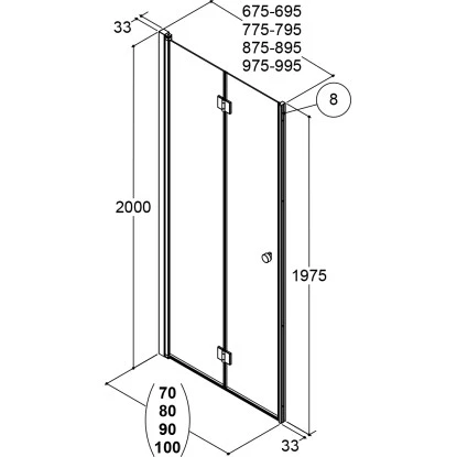 Dansani Falttür Match Sicherheitsglas Klar Easy Care 90 Cm X 200 Cm – Bild 5