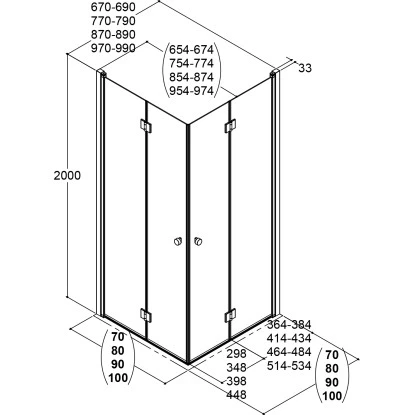 Dansani Falttür Match Sicherheitsglas Klar Easy Care 90 Cm X 200 Cm – Bild 3