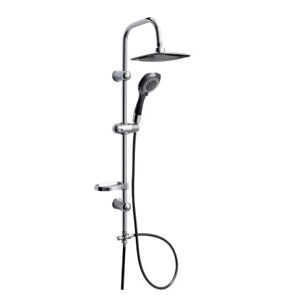 Eisl Überkopfbrause-Set Duschtraum Mit Ablage Chrom-Schwarz